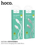 Кабель microUSB - USB, 1 м, "X107 Favor", В КОРОБКЕ (6942007626293) "HOCO", серый, 2.4A