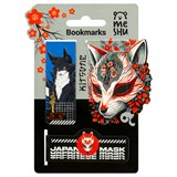 ! РАСПРОДАЖА Закладки магнитные для книг 3шт. MESHU 80*130мм "Kitsune" (MS_58293) матовая ламинация, фольга