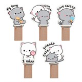! РАСПРОДАЖА Зажимы для бумаг деревянные  7мм "MESHU" (MS_55482) "Best Friends", комплект 10шт.