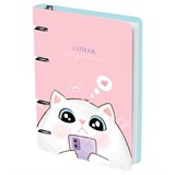 ! РАСПРОДАЖА Тетрадь 100л. на кольцах "Cat book" сменный блок (MS_50666, "MESHU") матовая ламинация, выб. лак