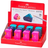 ! РАСПРОДАЖА Точилка Faber-Castell "Sleeve Mini" пласт., 1 отв., с контейнером (182714) цвет в ассортименте