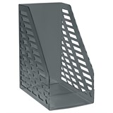 Лоток вертикальный для бумаг СТАММ "XXL" тонированный черный (ЛТВ-30553) ширина 160мм