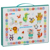 Набор для рисования "ArtSpace" 122 предм. в пласт. футляре (DS_55533): 42цв. фломастера, 31цв. карандаш, 24цв. пастелей, 24цв. восковых карандашей, точилка