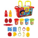 Набор для лепки АЯТ CRAFT "Корзина дла пикника" 4цв.*56гр (03633) формочки 12шт., аксесс. 3шт.