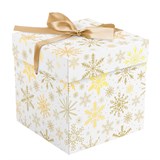 Коробка подарочная складная MESHU "Snowflake", 15*15*15см (MS_62551) с лентой, отд. фольгой