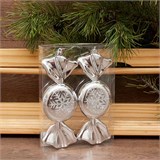 Набор украшений "Конфеты" 2шт., 21см (20ADC2-A102-сер) серебро, в ПВХ упаковке