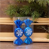 Набор украшений "Конфеты" 2шт., 21см (20ADC2-A102-син) синие, в ПВХ упаковке