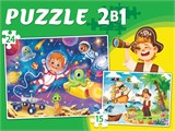 ! РАСПРОДАЖА Puzzle 2 в 1 "Пираты/Космос №1" 15 и 24 эл. (ПМ15-24-8103)