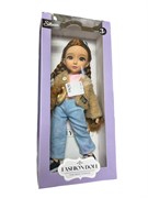 УЦЕНКА. Коллекц. кукла 32см "Silvan. Doll" (HP1221387) косы с заколкой в шубе, джинсах, футболке и кроссовках, НЕБОЛЬШОЙ ДЕФЕКТ коробки