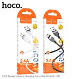 Кабель microUSB - USB, 1 м, "X109 Energy", силиконовый, в коробке (6942007636230) "HOCO", белый, 2.4A