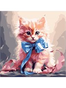 Картина по номерам на холсте "Малыши. Пушистый подарок" 30*30см (Х-6335)