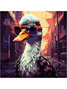 Картина по № на холсте 30*30см "Стильные животные. Гусь" (Х-6345)