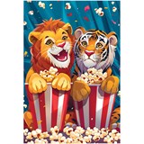 ! РАСПРОДАЖА Puzzle ТРИ СОВЫ  104 элемента "Лев и тигр с попкорном" (ПК104_64402)