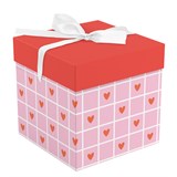 ! РАСПРОДАЖА Коробка подарочная складная MESHU "Hearts", 15*15*15см (MS_62567) с лентой