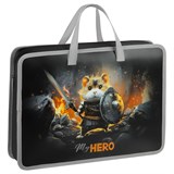 ! РАСПРОДАЖА Папка на молнии с ручками А4 ArtSpace "Hamster hero" ширина 70мм (ПТЛ-14Л70006) пластик