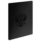 ! РАСПРОДАЖА Папка на 4-х кольцах СТАММ "Герб" 40мм, черная (ММ-32155) 700мкм