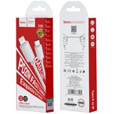 Кабель Lightning - Type-C, 1 м, PD20W, "Gratified", силиконовый, 2.4А (X88, 6931474783295) "HOCO", белый