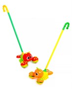 Каталка "Лобстер", ручка 40см (1555540) звук, шевелит клешнями и хвостиком, в пакете 26*12*26см