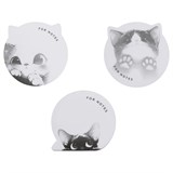 ! РАСПРОДАЖА Блок самоклеящийся фигурный MESHU "Cute Notes" 75*75мм  50л., белый, с дизайном, ассорти (MS_64886) европодвес