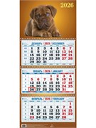 Календарь квартальный настен. 3-х блочный, 310*680мм, 2026г. "Забавный щенок" (КБ04-26)