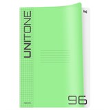 ! РАСПРОДАЖА Тетрадь 96л. А4 "UniTone. Neon" клетка (Т4ск96_пл 57519, "BG") пластиковая обложка, неон салатовый
