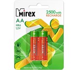 Аккумулятор R6 "Mirex" 2500 mAh, на блистере BL2