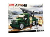 УЦЕНКА. Конструктор SLUBAN  201 дет. "Армия. Катюша" (M38-B0975) 2 солдата, в МЯТОЙ коробке