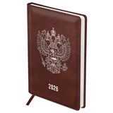 ! РАСПРОДАЖА Ежедневник BG 2026г. А5 176л. "Орел" (DdA5_09310) коричневый, тв.переплет, кожзам