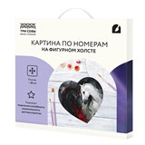 Картина по номерам на фигурном холсте 30см "Лошади Инь и Янь" форма "сердце" (FCF30_00003) ТРИ СОВЫ, с акриловыми красками