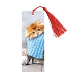 Закладка для книг 3D с линейкой ArtSpace "Kitten" 15см (3D_45128) с декоративным шнурком