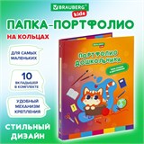 Портфолио дошкольника А4, на 4-х кольцах, 20 файлов, 10 вкладышей "Кошечка" (115237, Brauberg Kids)