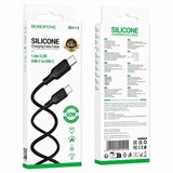 Кабель Type-C - USB, 1 м, "BX113 Lenny", силиконовый, в коробке (6941991115509) "Borofone", черный, 3.0A