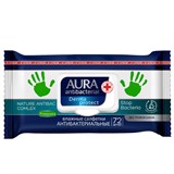 Салфетки влажные  72шт. "Aura. Derma Protect" 15*20см. (4607068620681) антибактериальные, с ромашкой