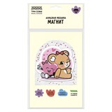 Алмазная мозаика  9,5*10см "Магнит. Мишка и сердечко" (АММ_65744, "ТРИ СОВЫ") частичное заполнение