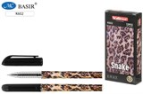 Ручка гелевая "Snake texture" черная 0.5мм (K602 черн) игольчатый стержень, корпус с рисунком "питон"