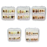 Накладные ногти "Детские" (9006) с рисунками и фигурками "Капибара", в пласт. прозр. коробке, в ассорт.