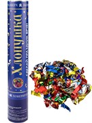 Хлопушка пневматическая 30см "Ассорти + серпантин" (Х-2883) фольгированные