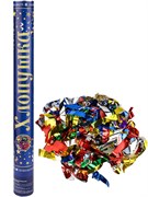 Хлопушка пневматическая 50см "Ассорти + серпантин, фольгированные" (Х-2943)