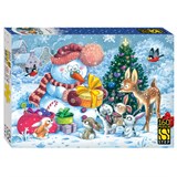 Puzzle STEP  160 элементов "Снеговик и зайчата" (72088)