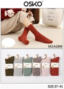 Носки жен., р.37-41 "Osko" высокие: кашемир 50%, шерсть 35%, полиамид 10% (А1904) в ассорт.