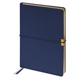 Ежедневник Berlingo недатир. А5 136л. кожзам "Casual Gold" (UD0_F0002) синий, на резинке, золотой срез