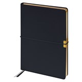 Ежедневник Berlingo недатир. А5 136л. кожзам "Casual Gold" (UD0_F0001) черный, на резинке, золотой срез
