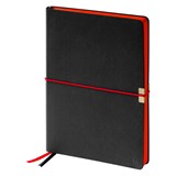 Ежедневник Berlingo недатир. А5 136л. кожзам "Casual" (UD0_F0004) черный, на резинке, красный срез