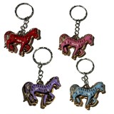 Брелок - символ года пластик. "Лошадка с позолотой пятнистая" (KL-040)