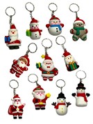 Брелок резиновый "Дед Мороз / снеговик" (LK-070) 5,3*3,8*2,3см