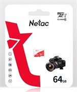Карта памяти Micro-SDHC  64Гб "Netac P500 Eco" Class10 UHS-I, без адаптера