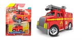 Металл. модель  5,4*4,2см "Пожарная машина с вышкой" (879-005B-1) усиленный инерц. механизм, в блистере 16,5*12,5см