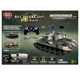 Р/У на аккумул. "Танк" (9807/DT) 2цв. в ассорт., свет, звук, поворот башни, в коробке 49,5*15*14,5см