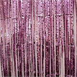 Дождик - занавес новогодний 1м *2м, с рисунком "звезды", розовый (6264-1)