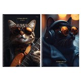 Тетрадь для нот BG 24л., А4, вертикальная, на спирали "Коты" (ТН4гр24 57831) со справочной информацией